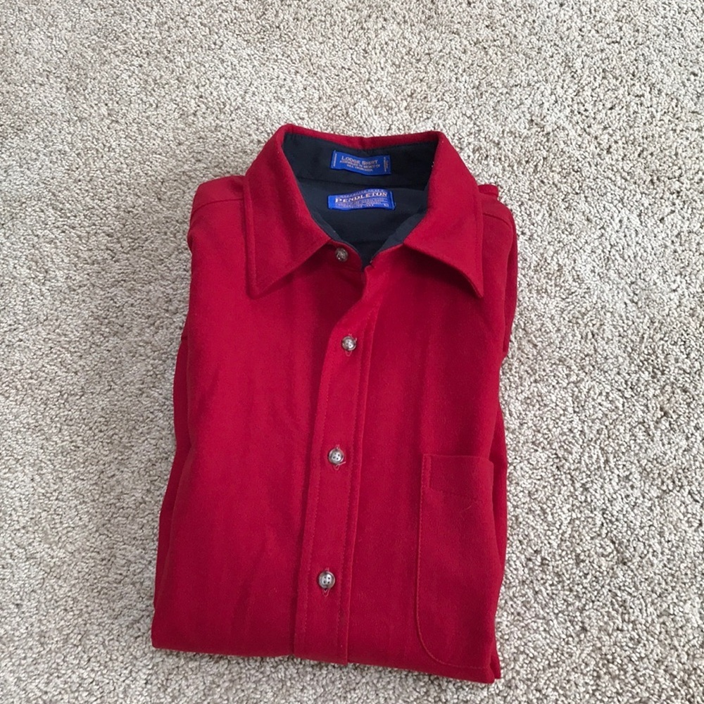 Pendleton Large Red Men’s Wool Button Down Shirt . - image 6